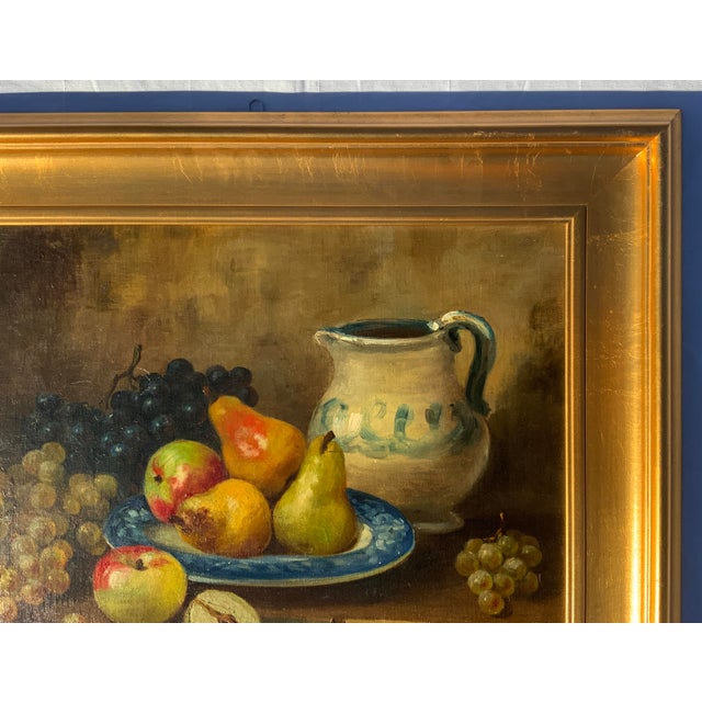 Brown Early 20th Century Still Life Oil Painting. Signed. For Sale - Image 8 of 13