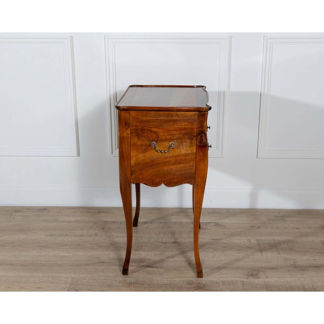 French Late 19th-Century French Walnut Bedside Cabinet with Hidden Writing Desk For Sale - Image 3 of 11