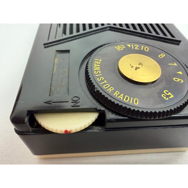 Plastic Vintage Rare Mantone Marvel Shiriro Model T-21 2tr Transistor Radio 2 Transistor Black For Sale - Image 7 of 12