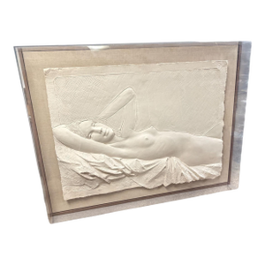 1970s Frank Gallo Reclining Nude 3d Paper Relief Wall Sculpture 95/200