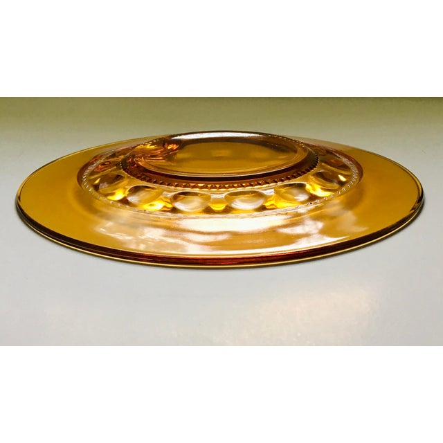 Mid 20th Century Amber “Crown” Glass Plate For Sale - Image 9 of 9