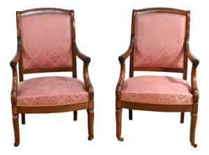 Set of Antique Armchairs in Mahogany