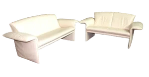 Leather Cream White Jr 2700 Sofas in 2 Sizes from Jori, Set of 2