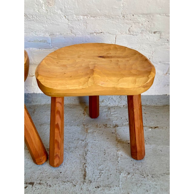 Primitive Style Tripod Stools, 1960s, Set of 4 For Sale - Image 10 of 18