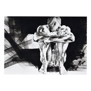 Christian Bauer, Introverted Male Nude, 1990s, Ink & Pencil For Sale