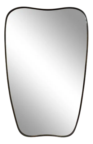 Italian Brass Framed Mirror, 1950s