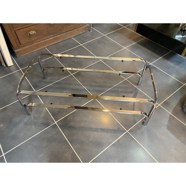 Vintage Bauhaus Style Coffee Table with Double Glass and Chrome Top, 1970s For Sale - Image 14 of 18