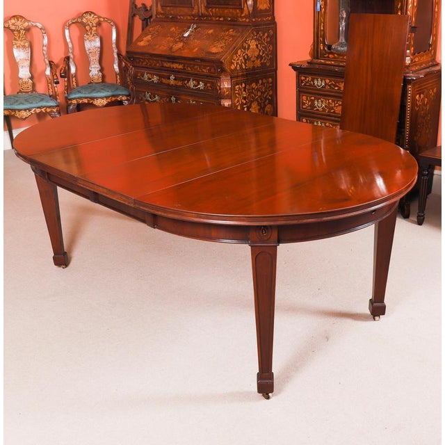 19th Century Antique 19th Century Oval Extending Dining Table and Regency Dining Chairs, Set of 9 For Sale - Image 5 of 15