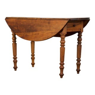 19th Century Country French Provincial Walnut Drop Leaf Side Table or Console For Sale