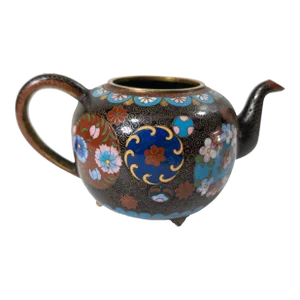 Early 20th Century Japanese Cloisonne Teapot With Restoration