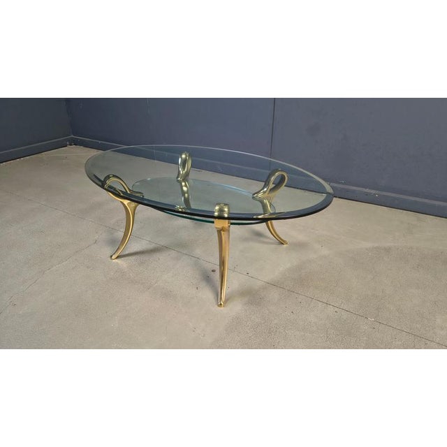 Brass and Glass Coffee Table, 1970s For Sale - Image 11 of 13