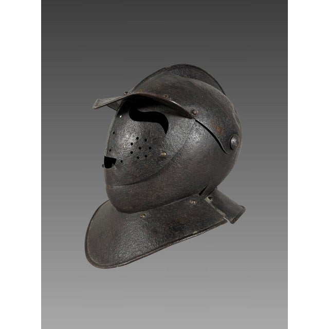 Renaissance 16th-century wrought iron "Savoyard" helmet For Sale - Image 3 of 11