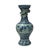 Vintage Blue White Celadon Handpainted Figural Landscape Chilong Dragon Porcelain Vase For Sale - Image 4 of 9