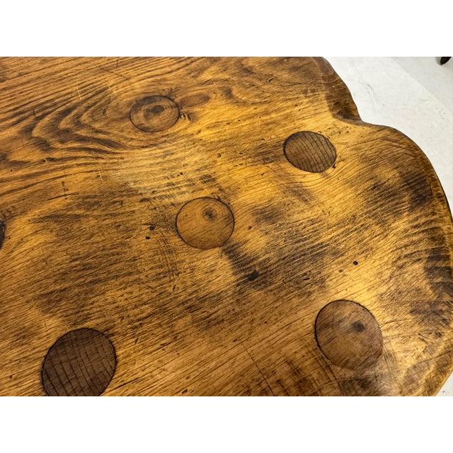 Rustic Wabi Sabi Elm Coffee Table with Dot Details, 1960s For Sale - Image 11 of 17