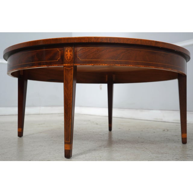 Brown Kindel Winterthur Round Inlaid Coffee Table For Sale - Image 8 of 14