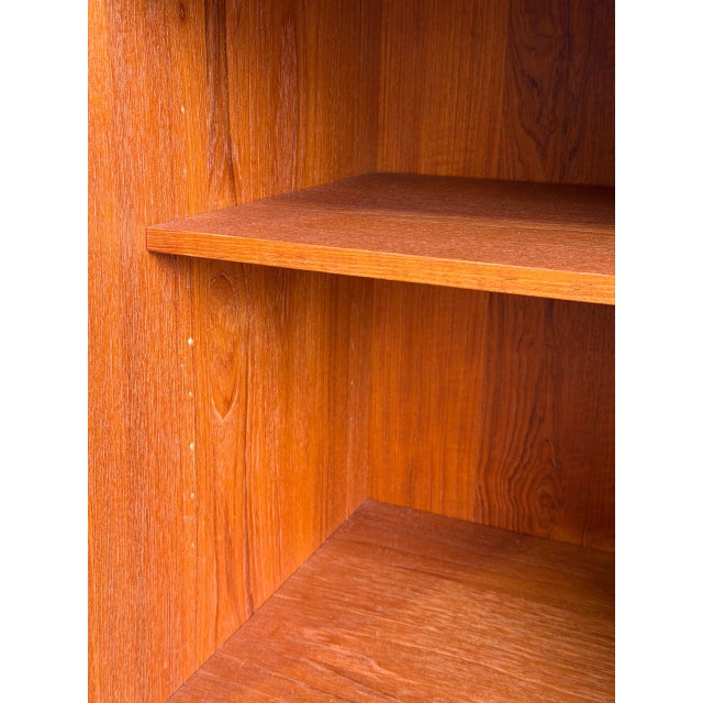 Danish Teak Glass Door Cabinet Small Display Case Low Bookcase Storage Unit Denmark 1960s For Sale - Image 10 of 10