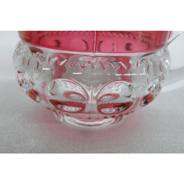 Tiffin Franciscan Kings Crown Cranberry Ruby Glass Cream and Sugar Set For Sale - Image 11 of 12