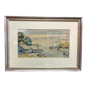 Sam Norkin Coastal Watercolor, Mid-Late 20th C.