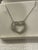 top grade cubic zirconia HEART PENDANT IN STERLING SILVER 16" long