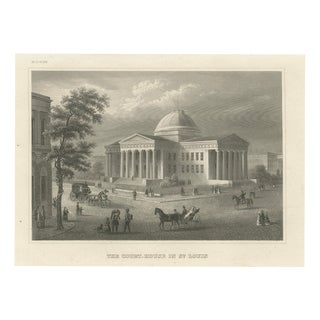 Joseph Meyer and Hermann Meyer, View of the Courthouse in St. Louis Missouri, 1850, Steel Engraving For Sale