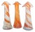 Murano Style Orange & White Art Glass Vases, S/3 For Sale