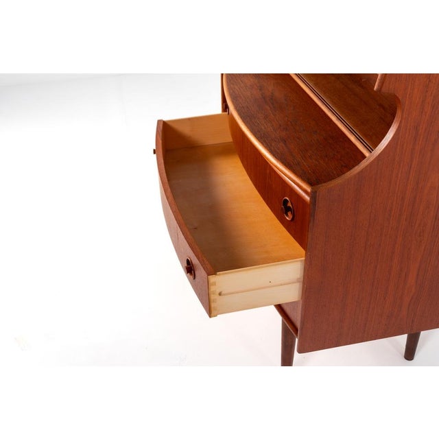 Mid-Century Teak Secretary with Drawers attributed to Gunnar Falsig for Falsig Mobler, 1960s For Sale - Image 10 of 13