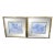 Vintage Mirrored Framed Floral Hollywood Regency Watercolor Prints Art Work- a Pair For Sale