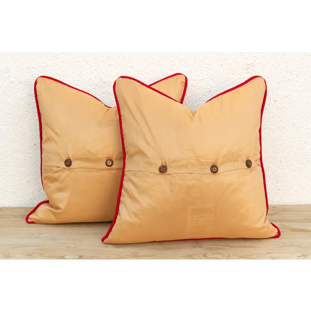 Pair of Ojas Zardozi Pillows For Sale In Los Angeles - Image 6 of 7
