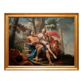 Hercules and Omphale - Oil Painting On Canvas - 18th-Century For Sale