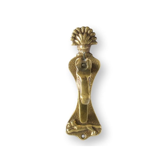 English Antique English Brass Horse Doorknocker For Sale - Image 3 of 5