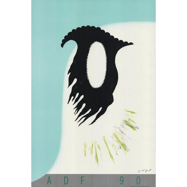 1990s 1990 Jedd Garet 'American Dance Festival 1990' Contemporary White, Black & Turquoise Offset Lithograph For Sale - Image 5 of 5