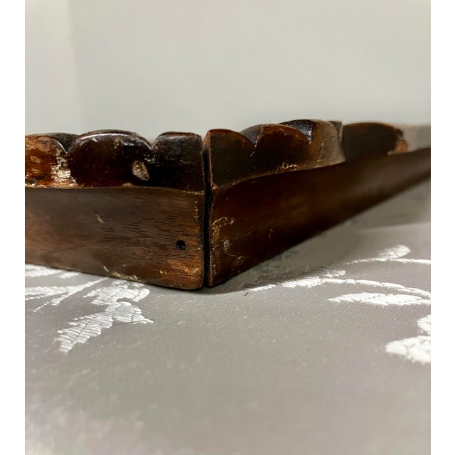 Grand Antique Mahogany Shell-Carved Gallery Tray For Sale - Image 17 of 18