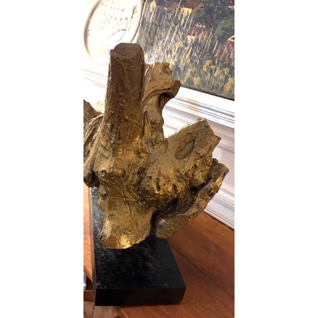 Wood Old Gilt Painted Driftwood Sculpture For Sale - Image 7 of 7