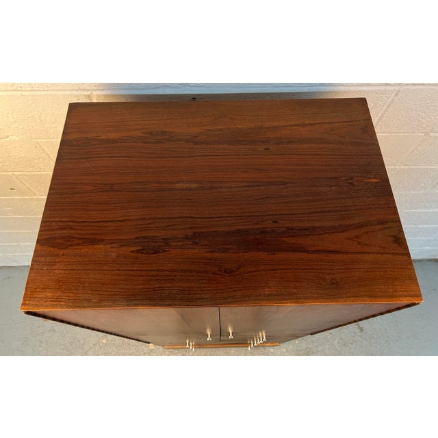 Mid-Century Walnut and Chrome Armoire Dresser by Directional, Attributed For Sale - Image 10 of 11