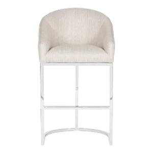 Ryder Bar Stool in Index Porcelain with Polished Nickel Base