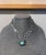 A sterling silver necklace with a turquoise color cabochon set in by Mexican silversmith Tane Orfebres circa 1960-1970s....
