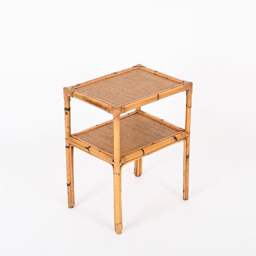 Mid-Century Modern Italian Organic Coffee Table in Bamboo and Rattan, Italy, 1960s For Sale - Image 4 of 12