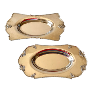 Late 20th Century Silver Plate Buckle Bread Plates - a Pair