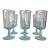 Vintage Mid Century Aqua Blue Tint Wine Goblets- 6 For Sale