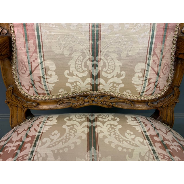 French Carved Walnut Armchairs, 1910, Set of 2 For Sale - Image 10 of 16