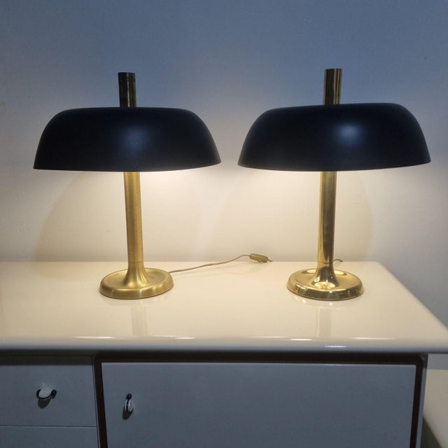 Black Mid-Century Mushroom Lamps from Egon Hillebrand, 1970s, Set of 2 For Sale - Image 8 of 14