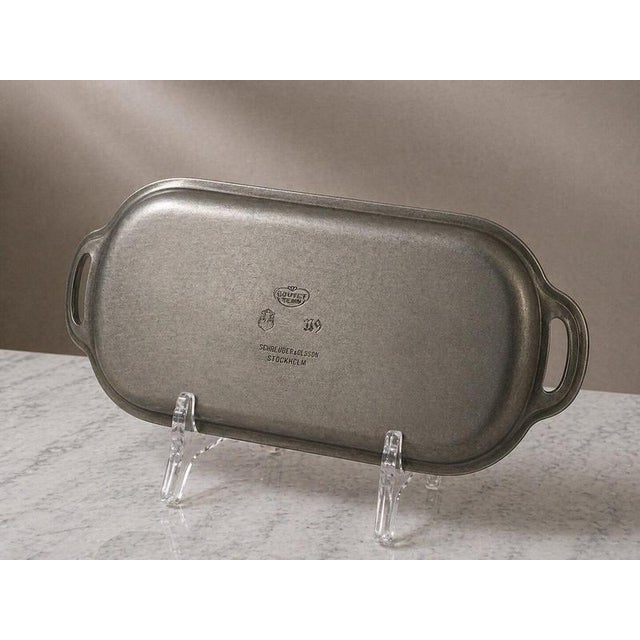 1950s Swedish Pewter Tray from Schreuder & Olsson, Stockholm, 1950s For Sale - Image 5 of 8