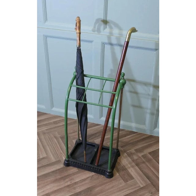 Metal Victorian Brass and Cast Iron Umbrella Stand For Sale - Image 7 of 8
