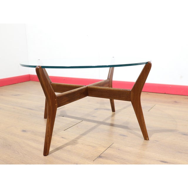 Brown Mid Century Vintage Teak and Glass Coffee Table For Sale - Image 8 of 12