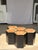 Hexagonal Stools in Two-Tone Suar, Set of 5 For Sale - Image 10 of 18