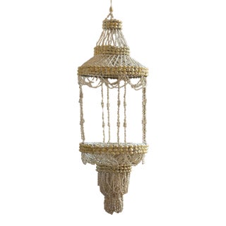 Mid-20th Century Palm Beach Regency Cowrie Shell Hanging Planter For Sale