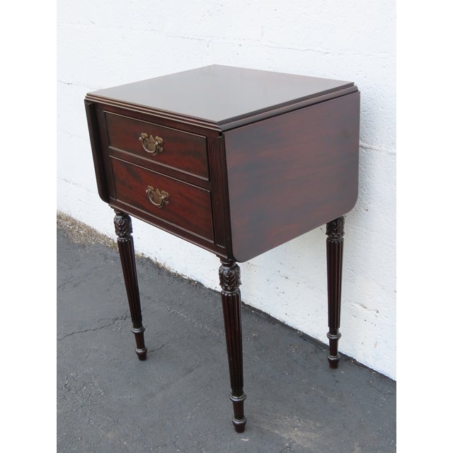Traditional Potthast Brothers Drop Leaf Mahogany Nightstand Side End Table 6915 For Sale - Image 3 of 18