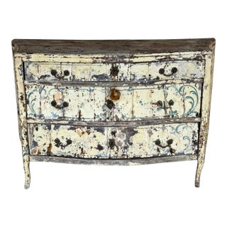 Italian Rococo Style Painted Commode Chest For Sale
