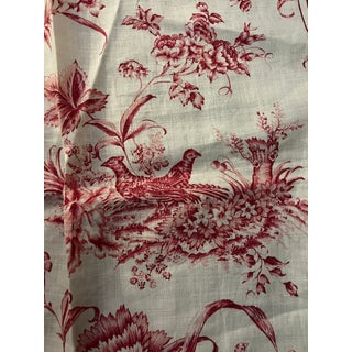 Brunschwig & Fils French Print in Shades of Red Fabric Remnant For Sale