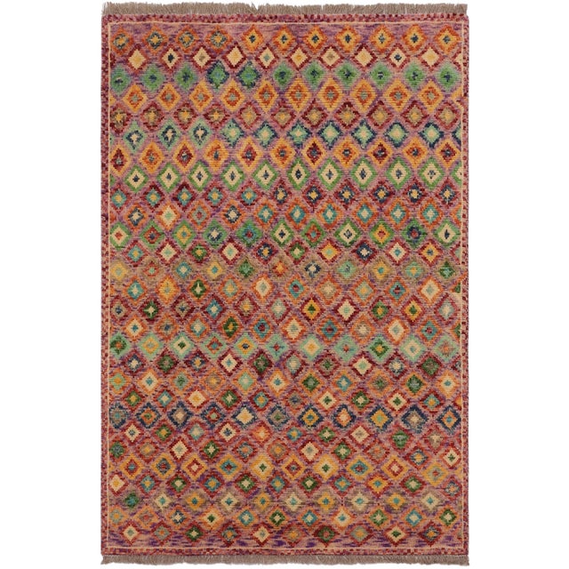 1990s Balochi Tiana Hand Knotted Wool Rug - 3'5'' X 4'11'' For Sale - Image 10 of 10